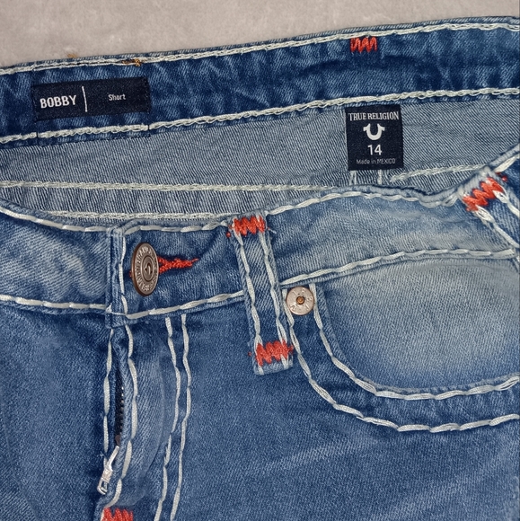 True Religion Bobby Stretch Shorty Denim Jeans Shorts Low Rise Vintage - Picture 5 of 7